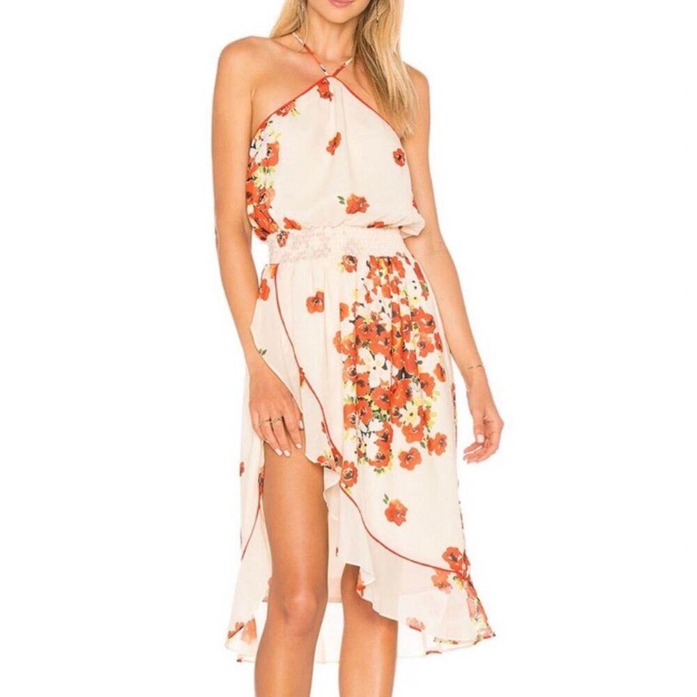 House of Harlow X Revolve Baye Midi Poppy Floral Halter Dress Size XS